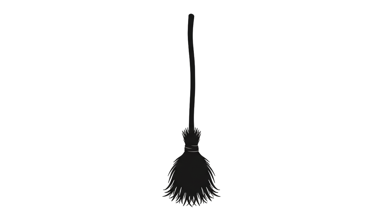 witch broom silhouette png PNG transparent background