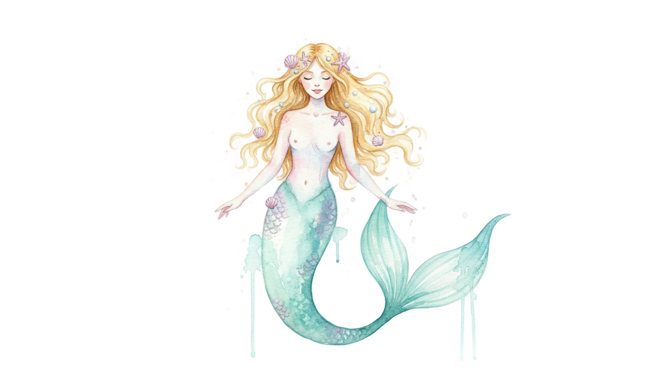 watercolor mermaid png PNG transparent background