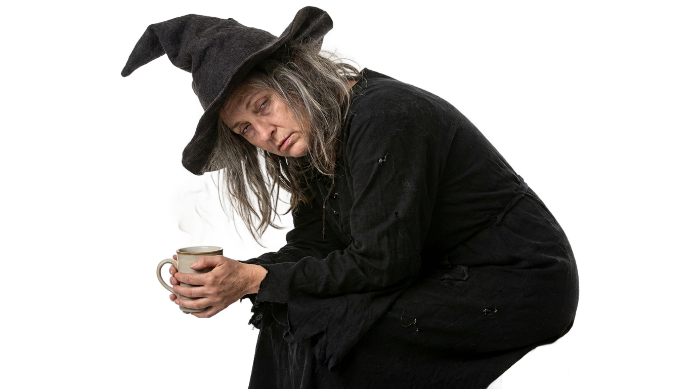this witch needs coffee before any hocus pocus png PNG transparent background