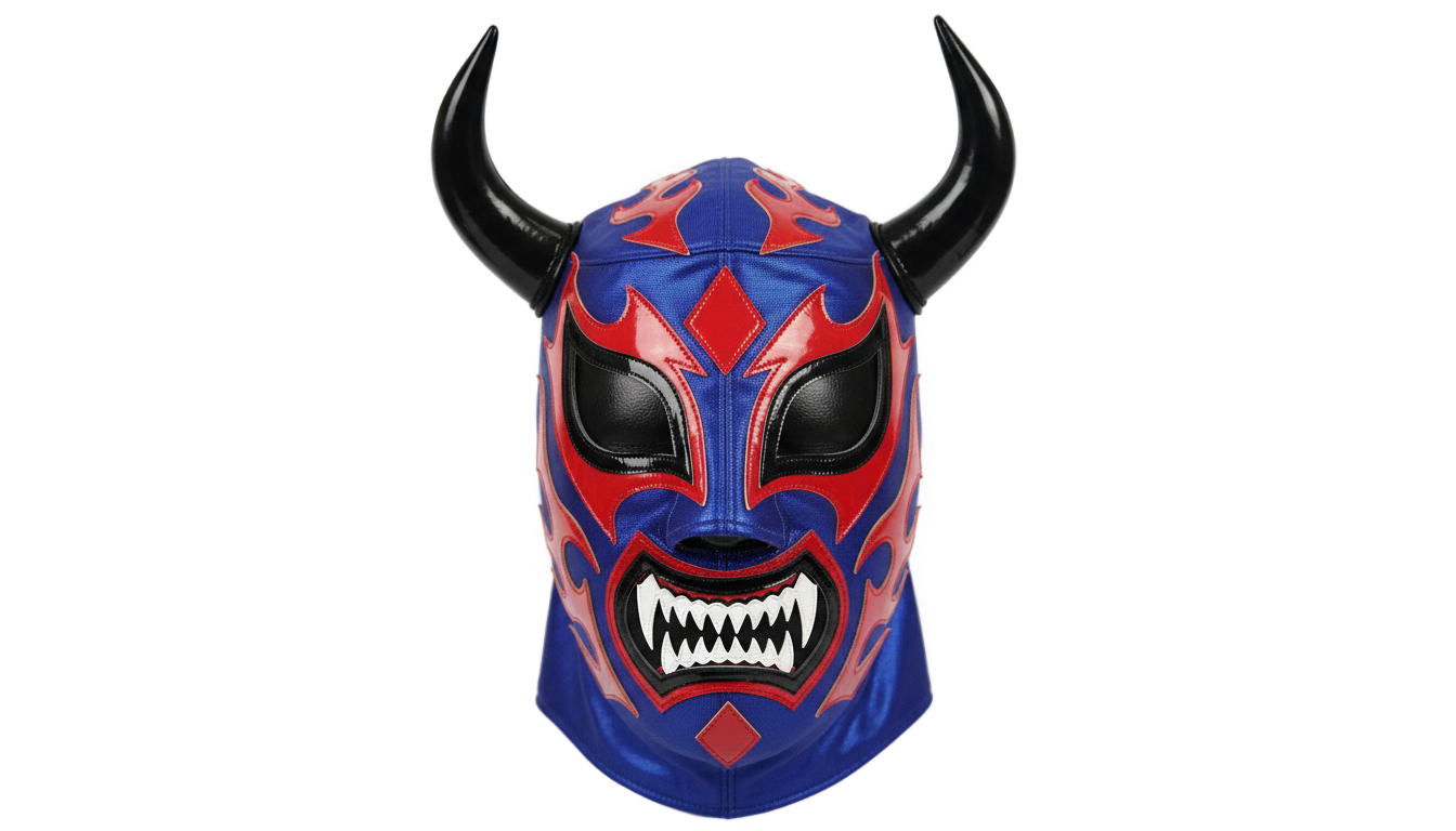 blue demon luchador png PNG transparent background
