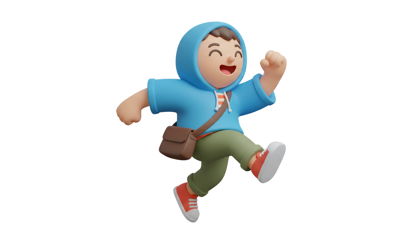 person walking png cartoon PNG transparent background