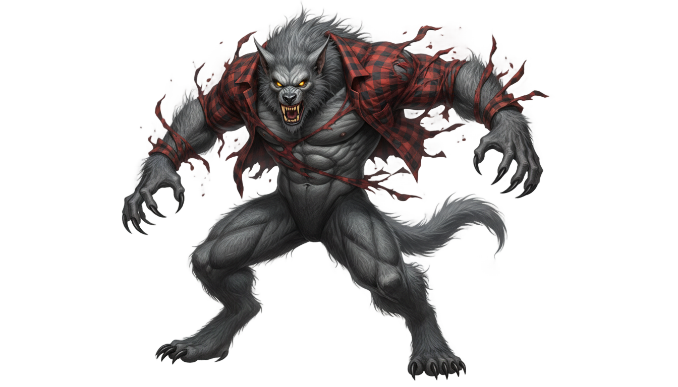 werewolf ripping shirt png PNG transparent background