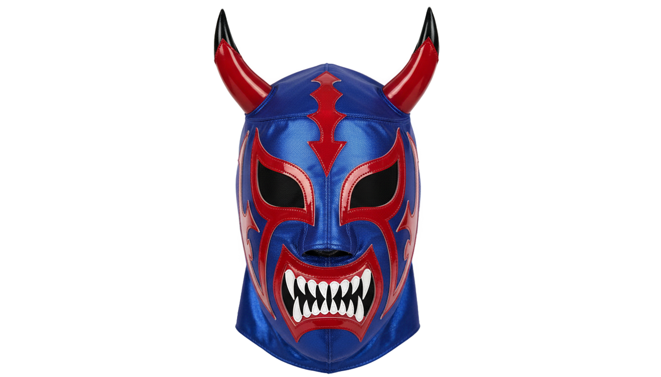 blue demon luchador png PNG transparent background