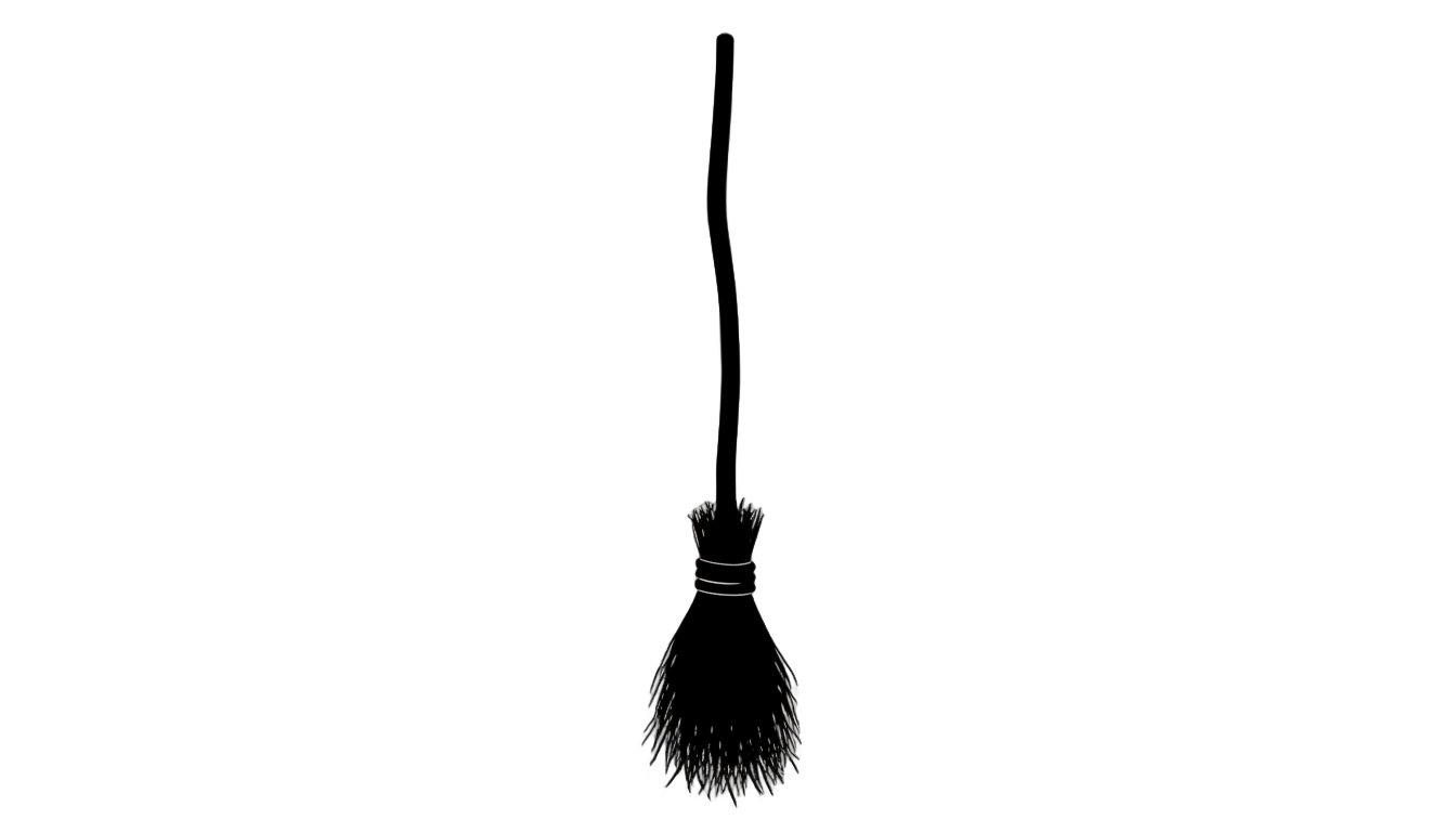 witch broom silhouette png PNG transparent background