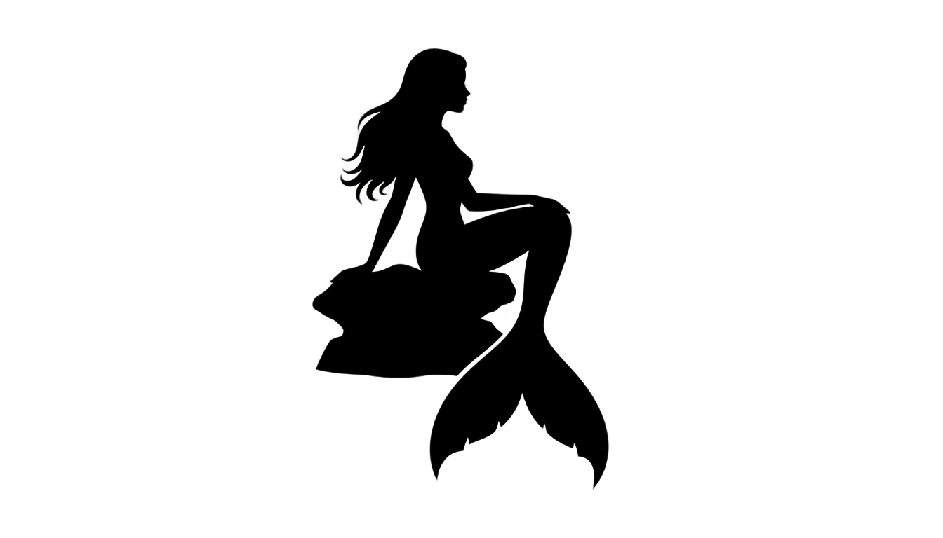 the little mermaid silhouette png PNG transparent background