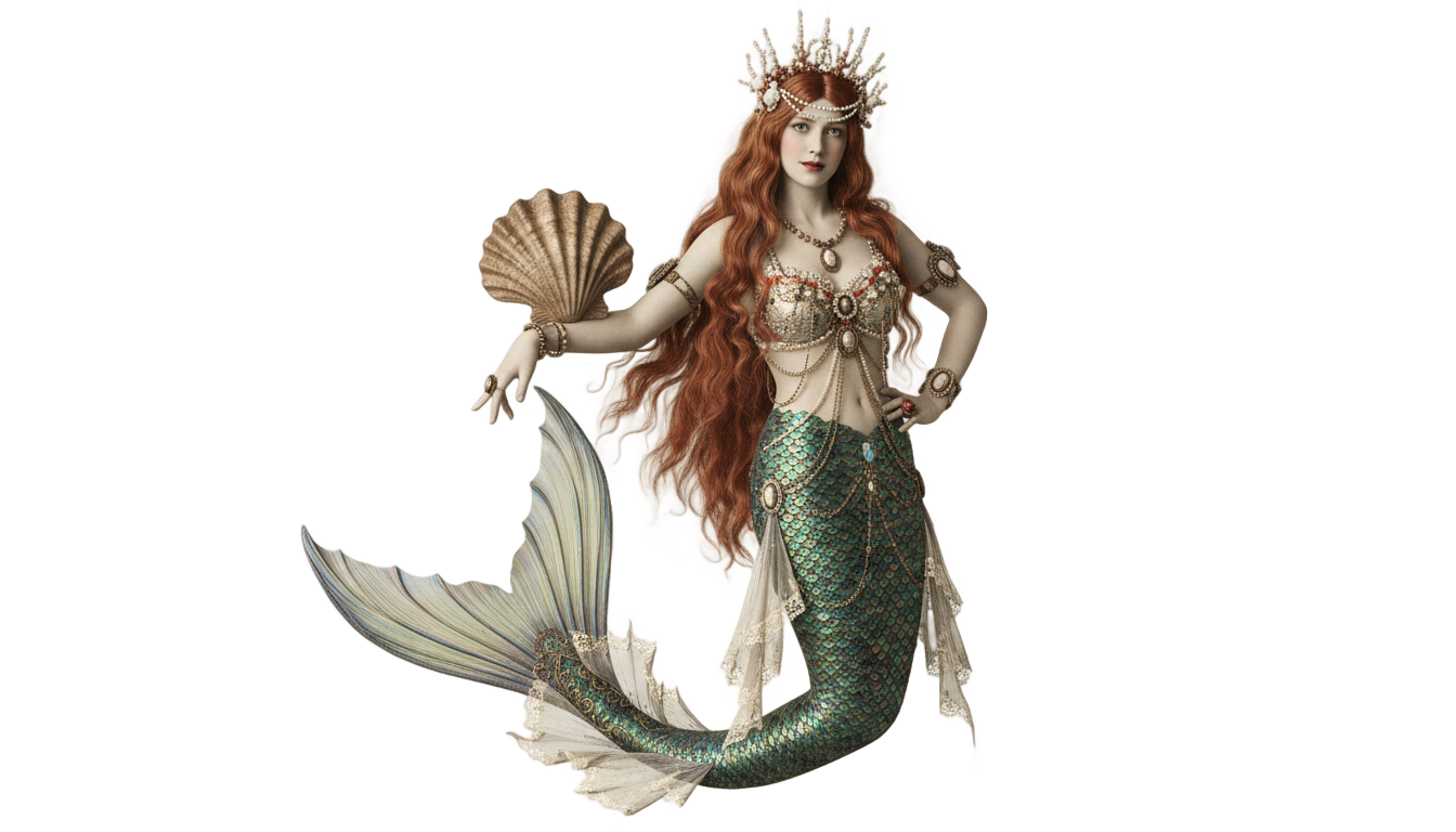 vintage mermaid png PNG transparent background