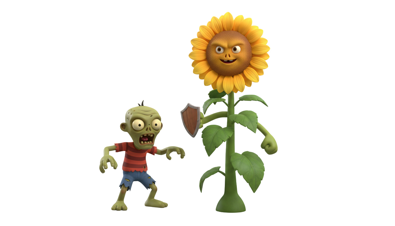 sunflower plant vs zombie png PNG transparent background