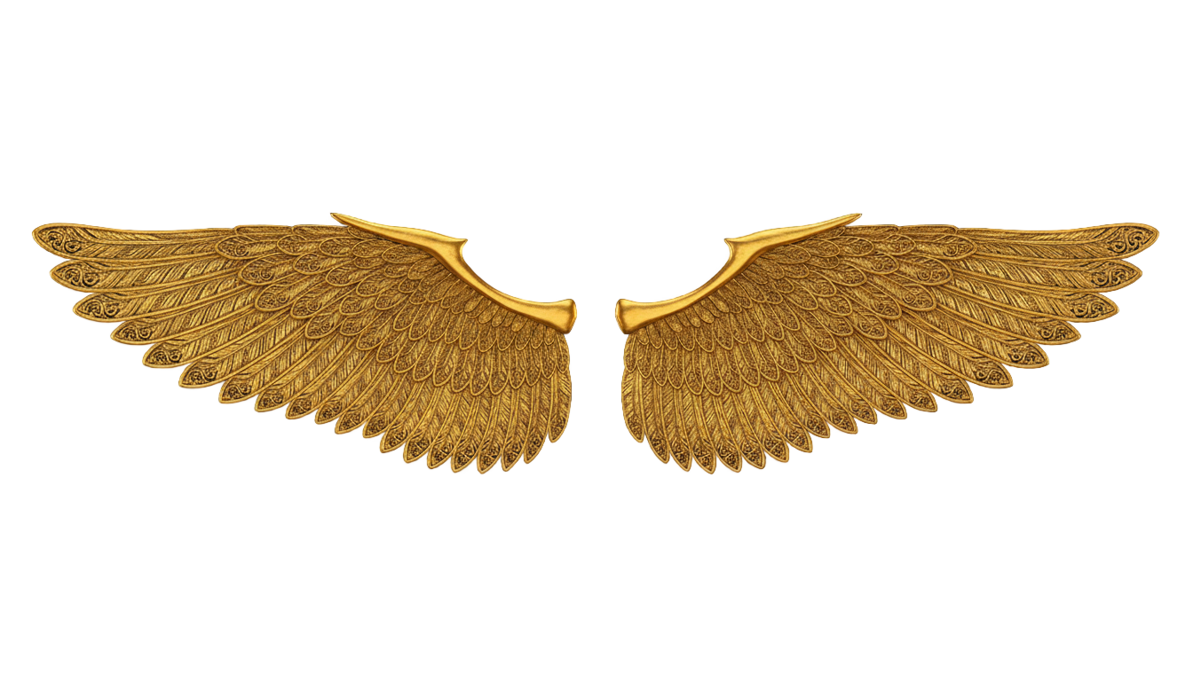 golden angel wings png PNG transparent background