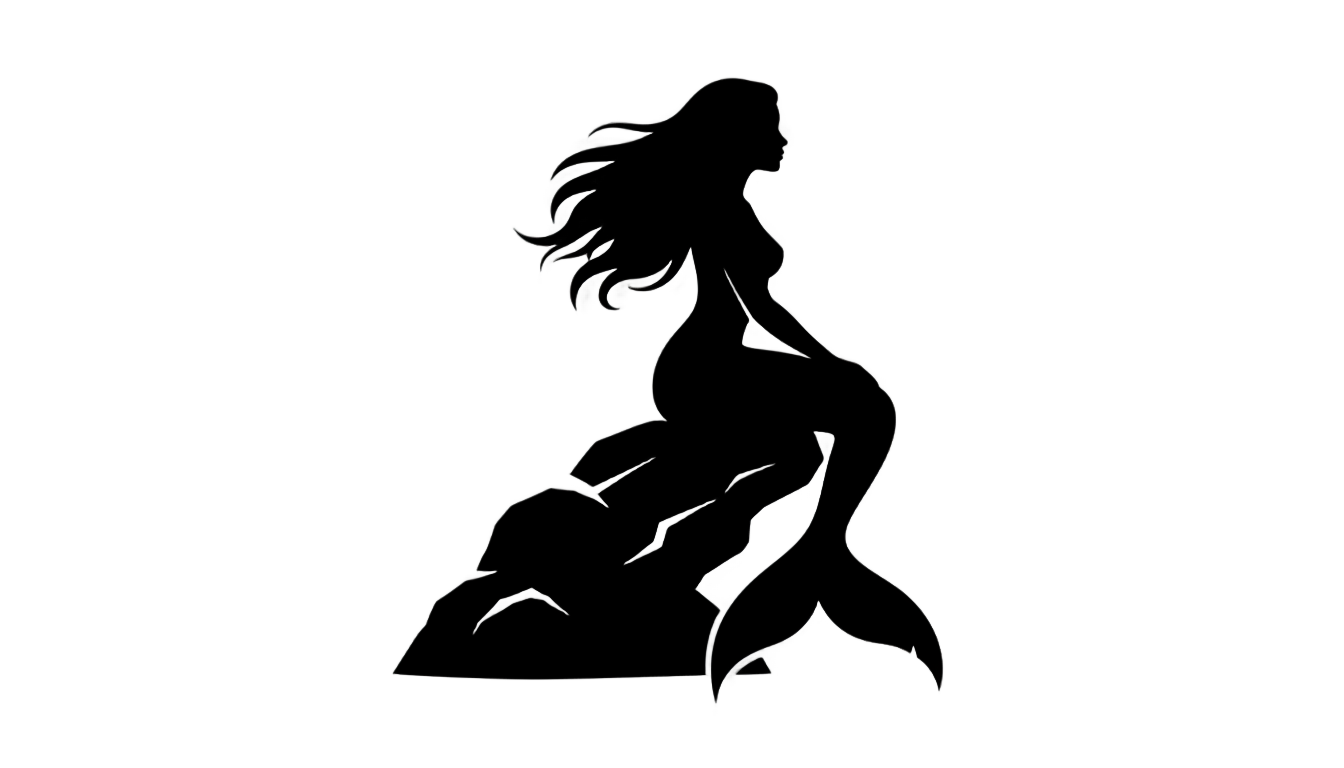 the little mermaid silhouette png PNG transparent background