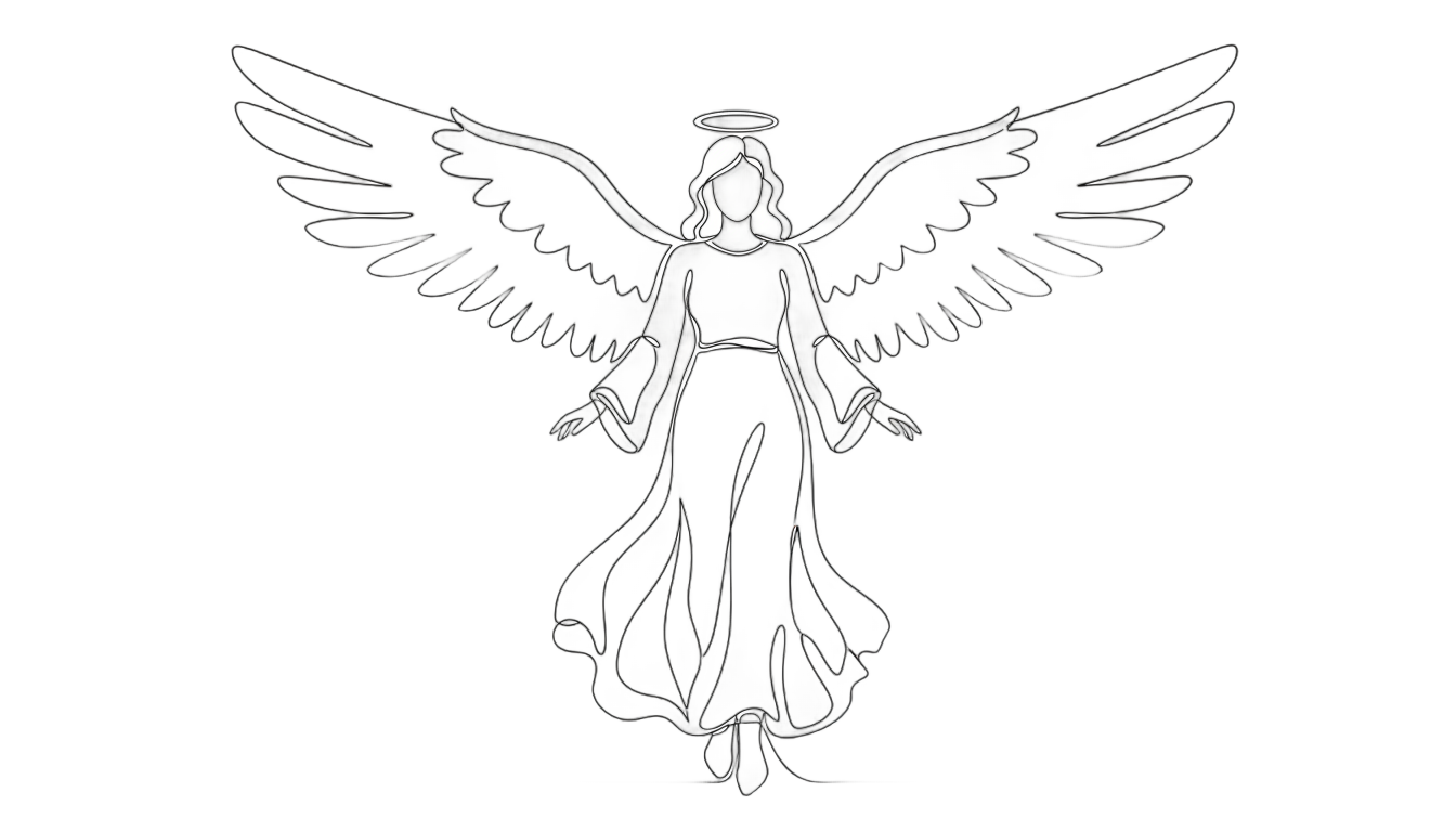 angel outline png PNG transparent background