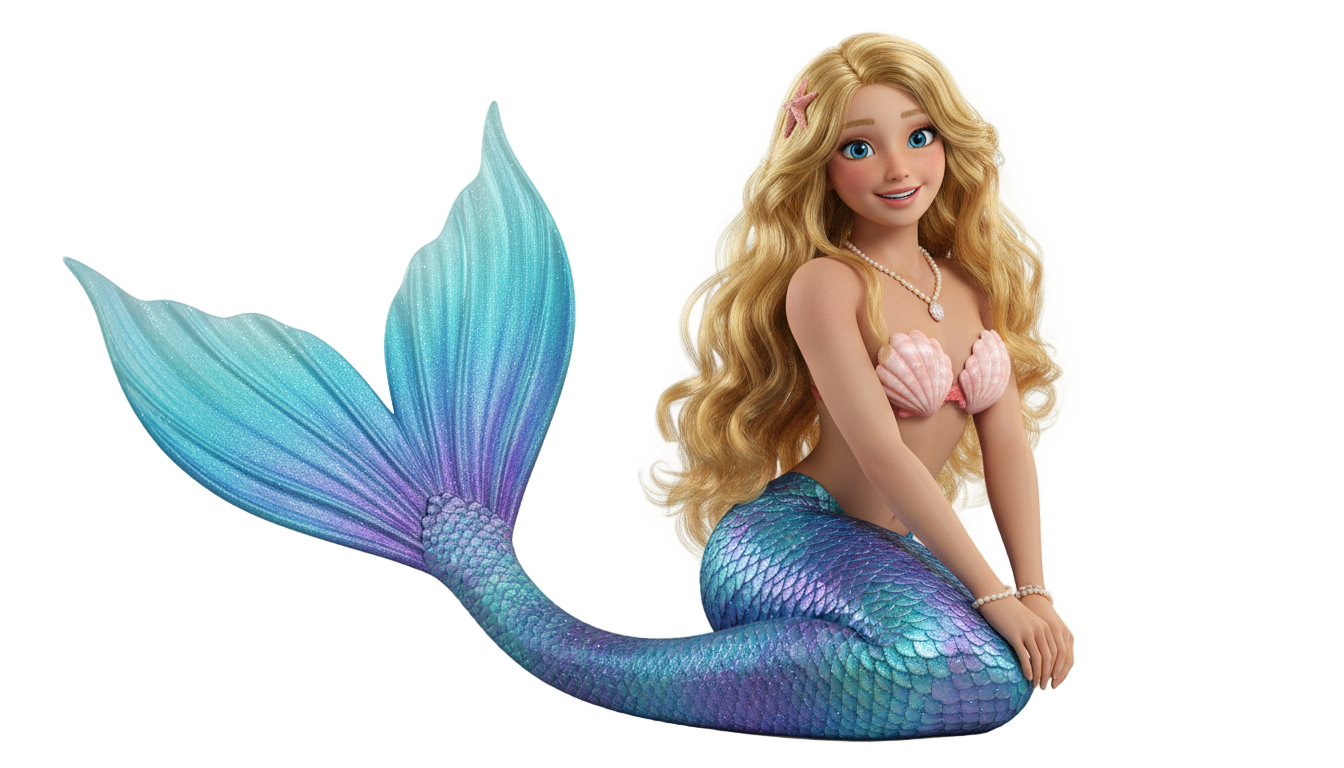mermaid cartoon png PNG transparent background