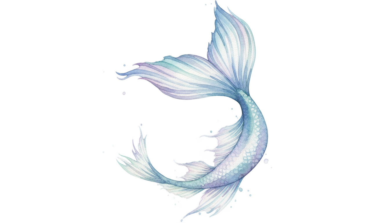 watercolor mermaid tail png PNG transparent background