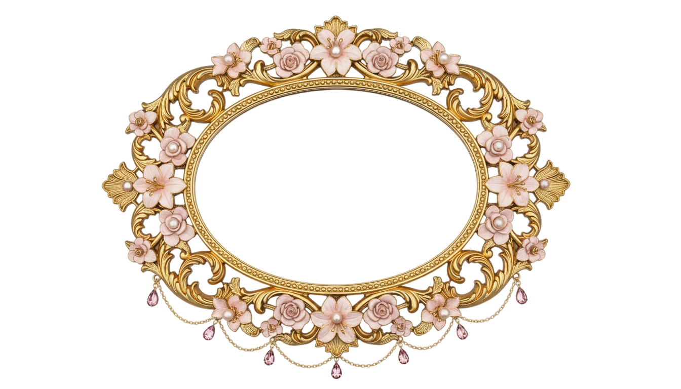 princess mirror frame png PNG transparent background