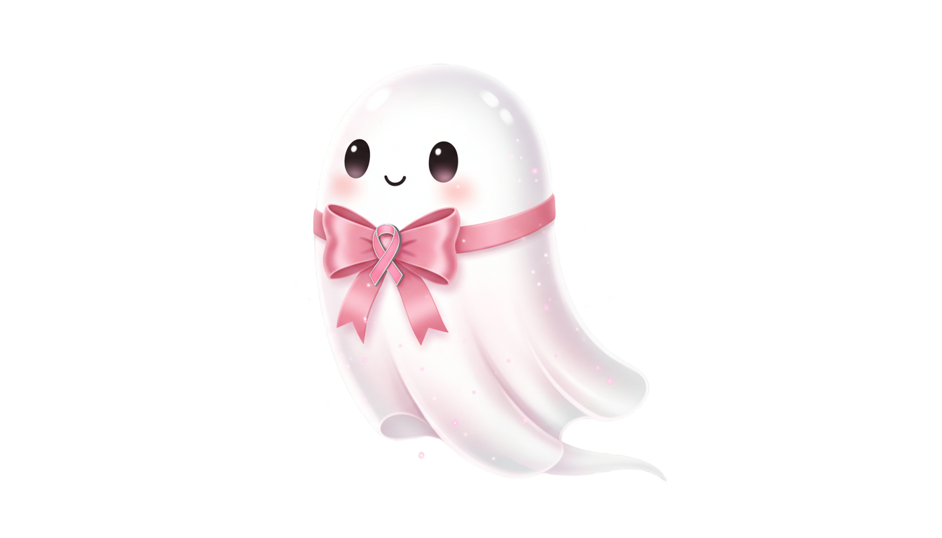in october we wear pink ghost png PNG transparent background