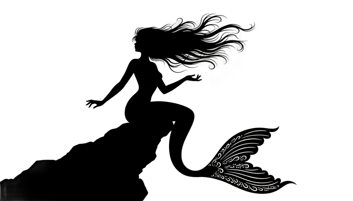ariel little mermaid silhouette png PNG transparent background