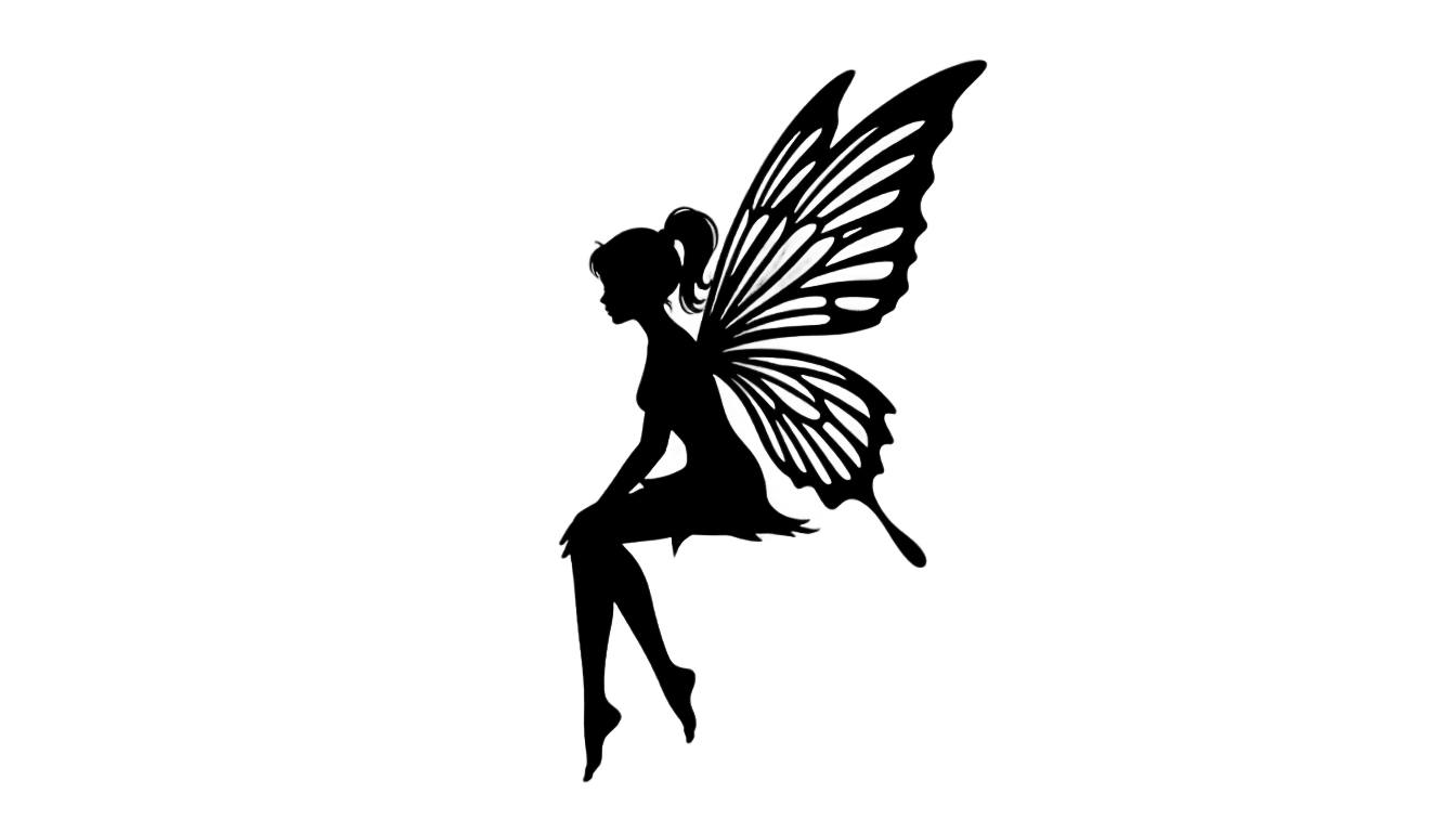 sitting fairy silhouette png PNG transparent background