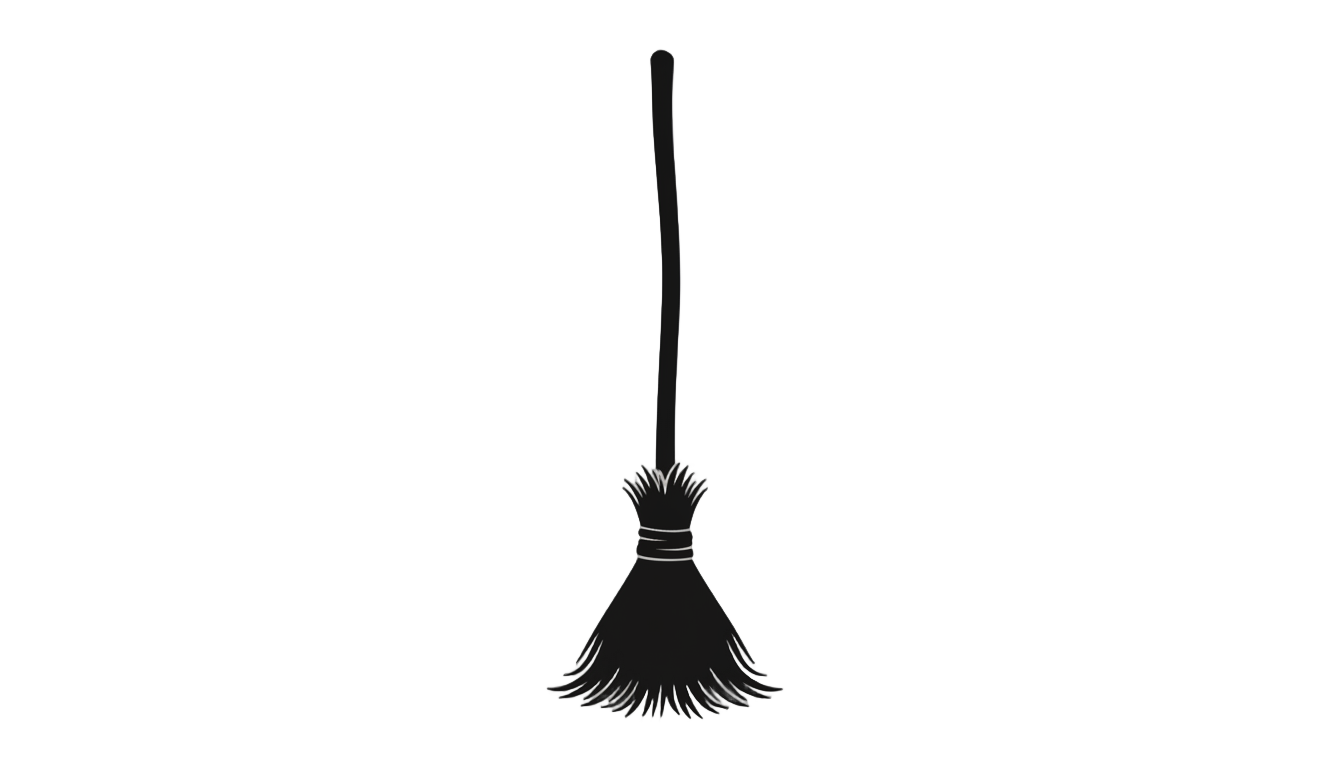 witch broom silhouette png PNG transparent background