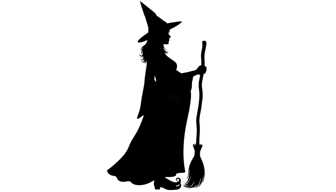 pregnant witch silhouette png PNG transparent background
