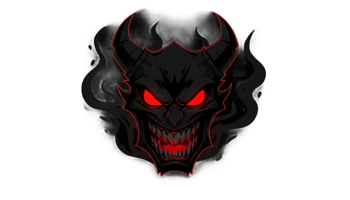 geometry dash extreme demon face png PNG transparent background