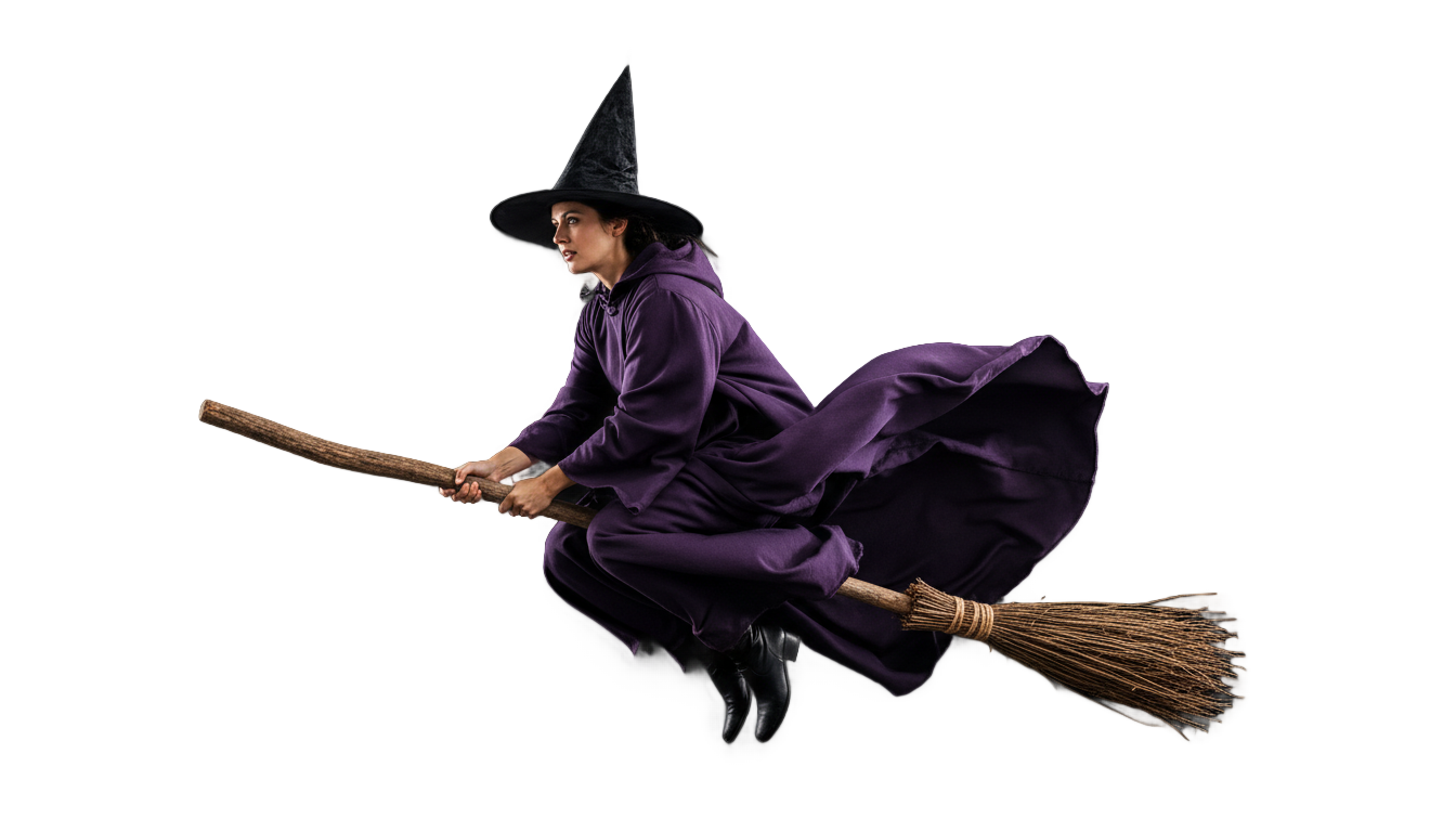 witch flying on broom png PNG transparent background