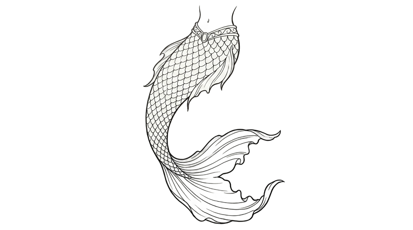 mermaid tail outline png PNG transparent background