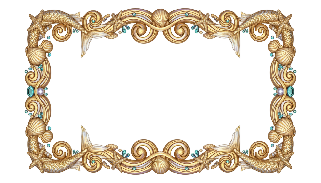 mermaid border png PNG transparent background