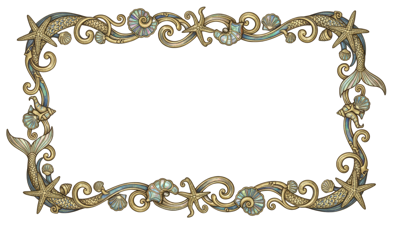 mermaid border png PNG transparent background