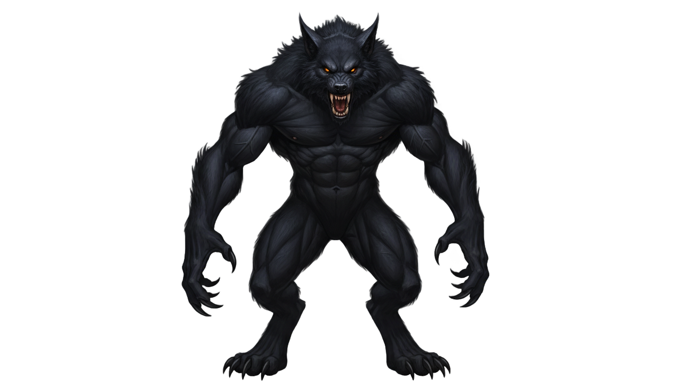 black werewolf png PNG transparent background