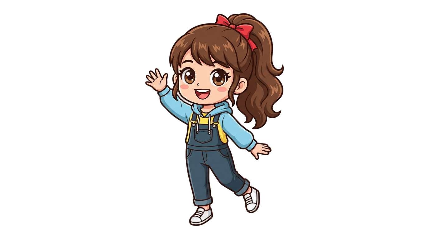 girl mascot logo png PNG transparent background