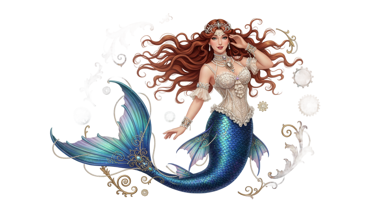vintage mermaid png PNG transparent background