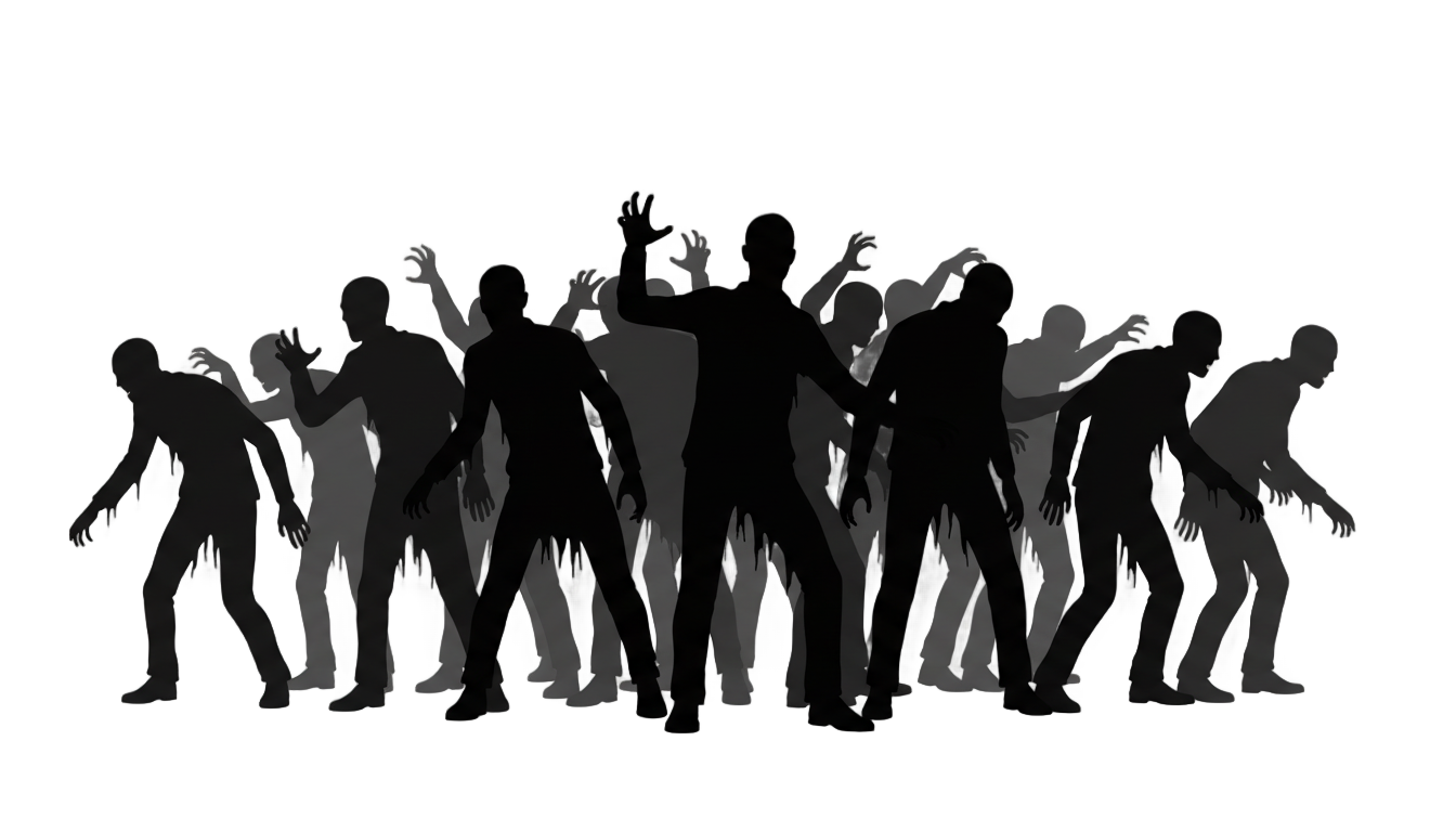 zombie horde silhouette png PNG transparent background