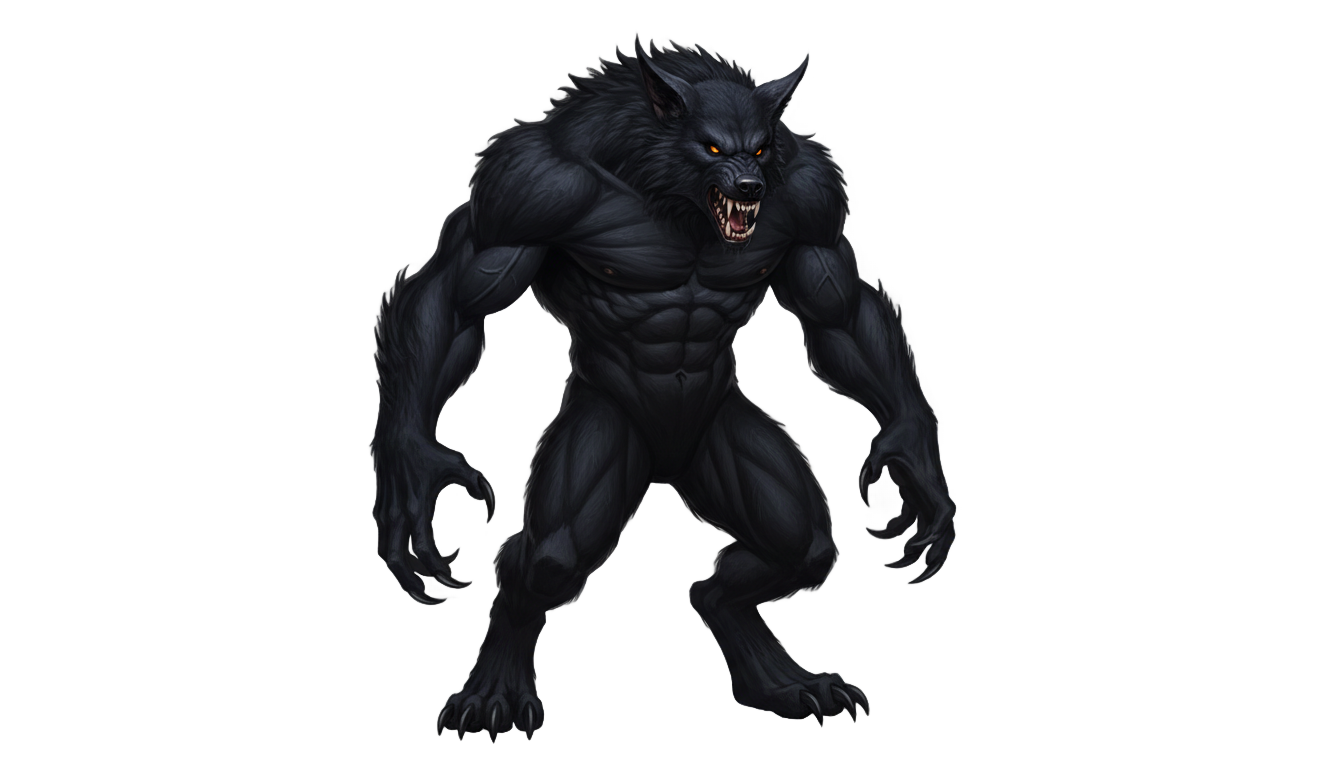 black werewolf png PNG transparent background