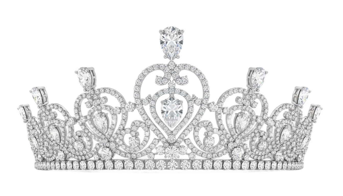 silver princess crown png PNG transparent background