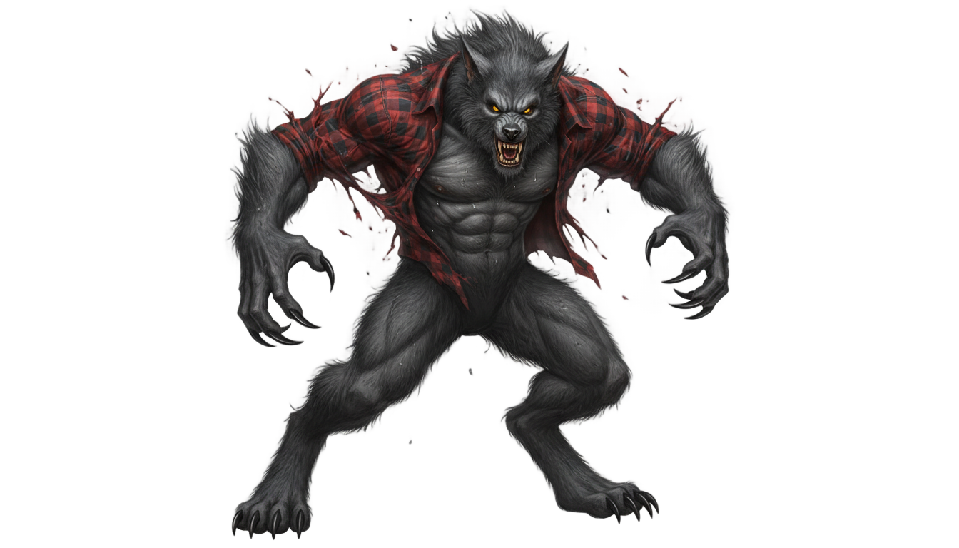 werewolf ripping shirt png PNG transparent background