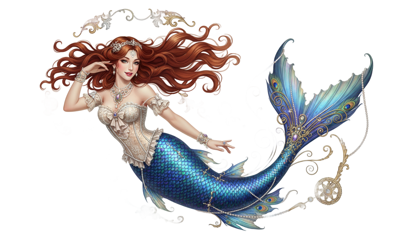 vintage mermaid png PNG transparent background