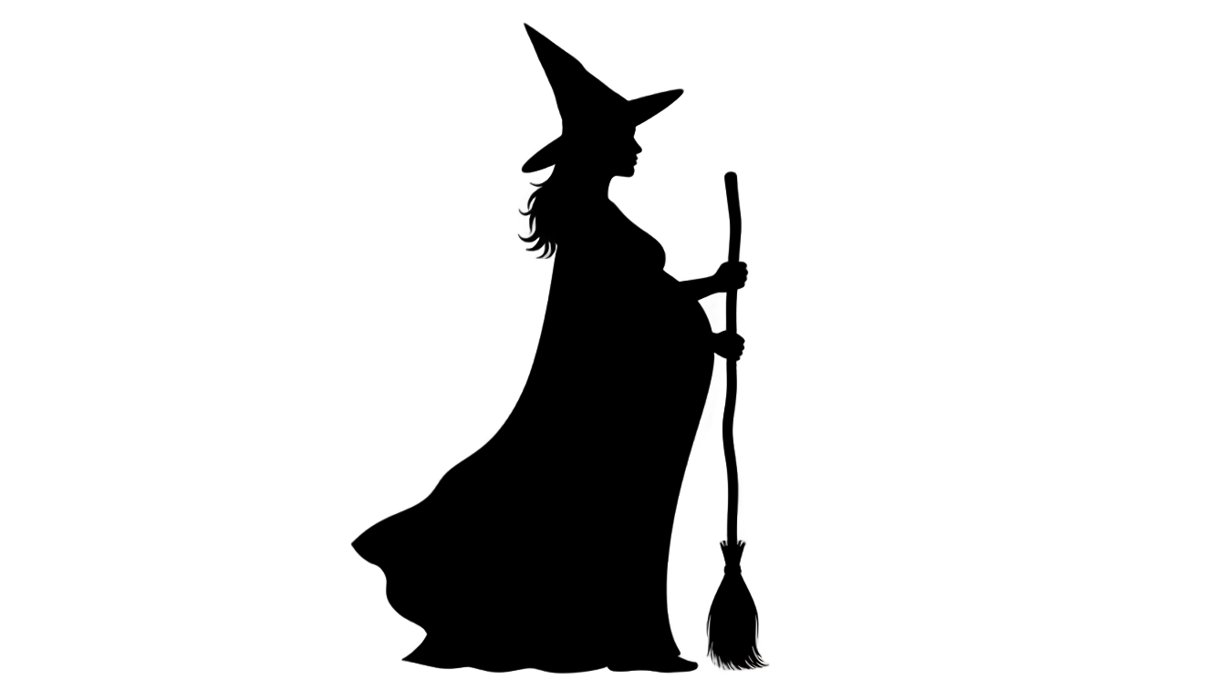 pregnant witch silhouette png PNG transparent background