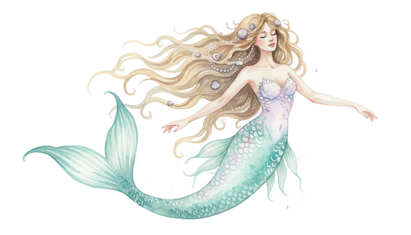 watercolor mermaid png PNG transparent background