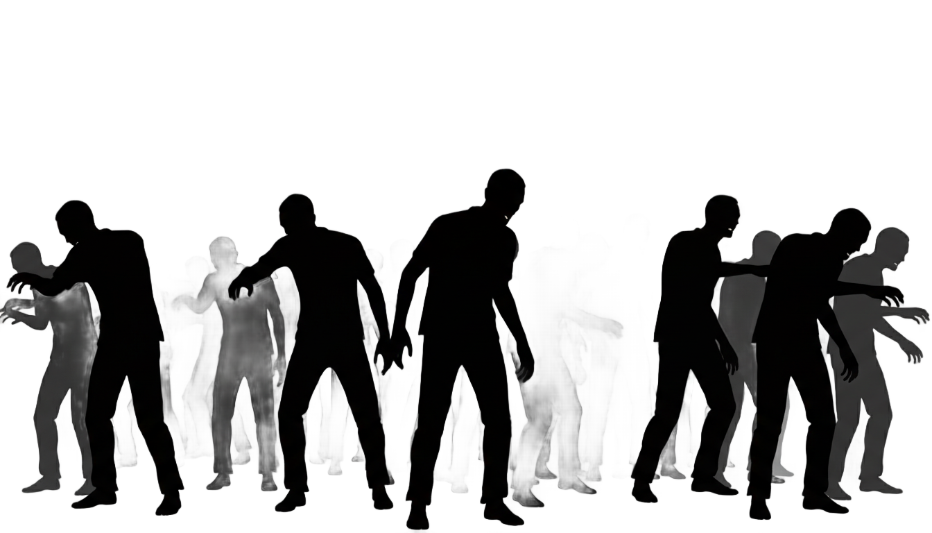 zombie horde silhouette png PNG transparent background