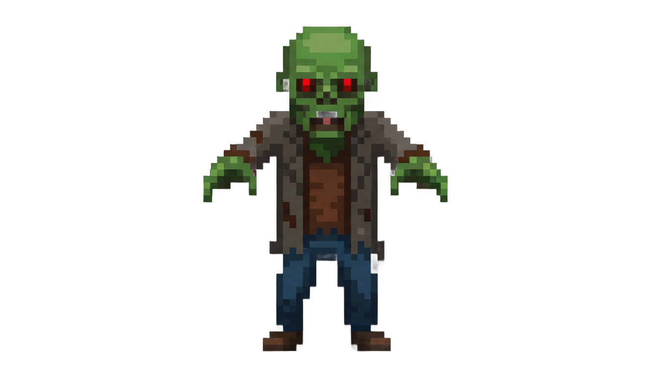 zombie pixel art png PNG transparent background