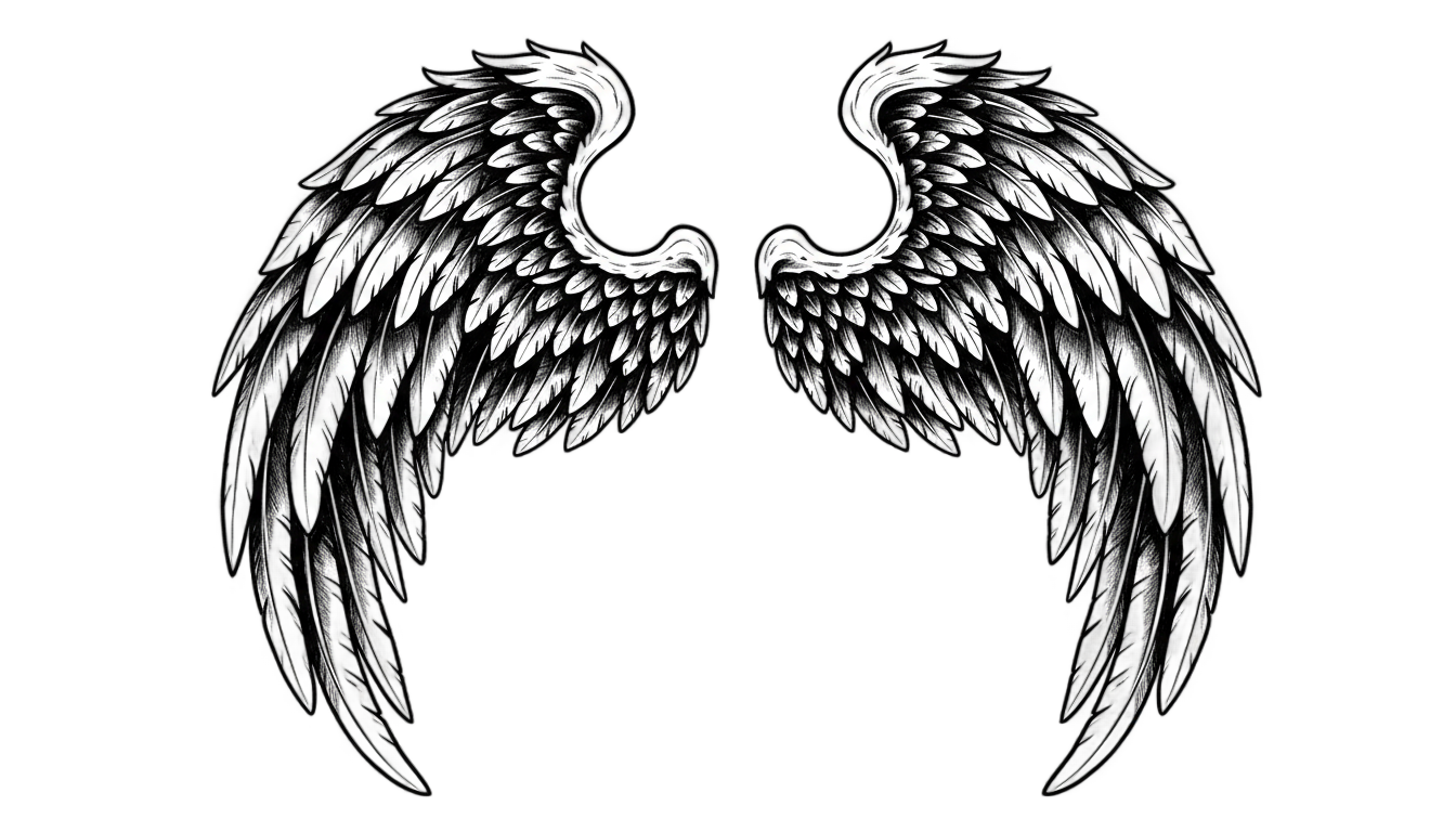 angel wings tattoo png PNG transparent background