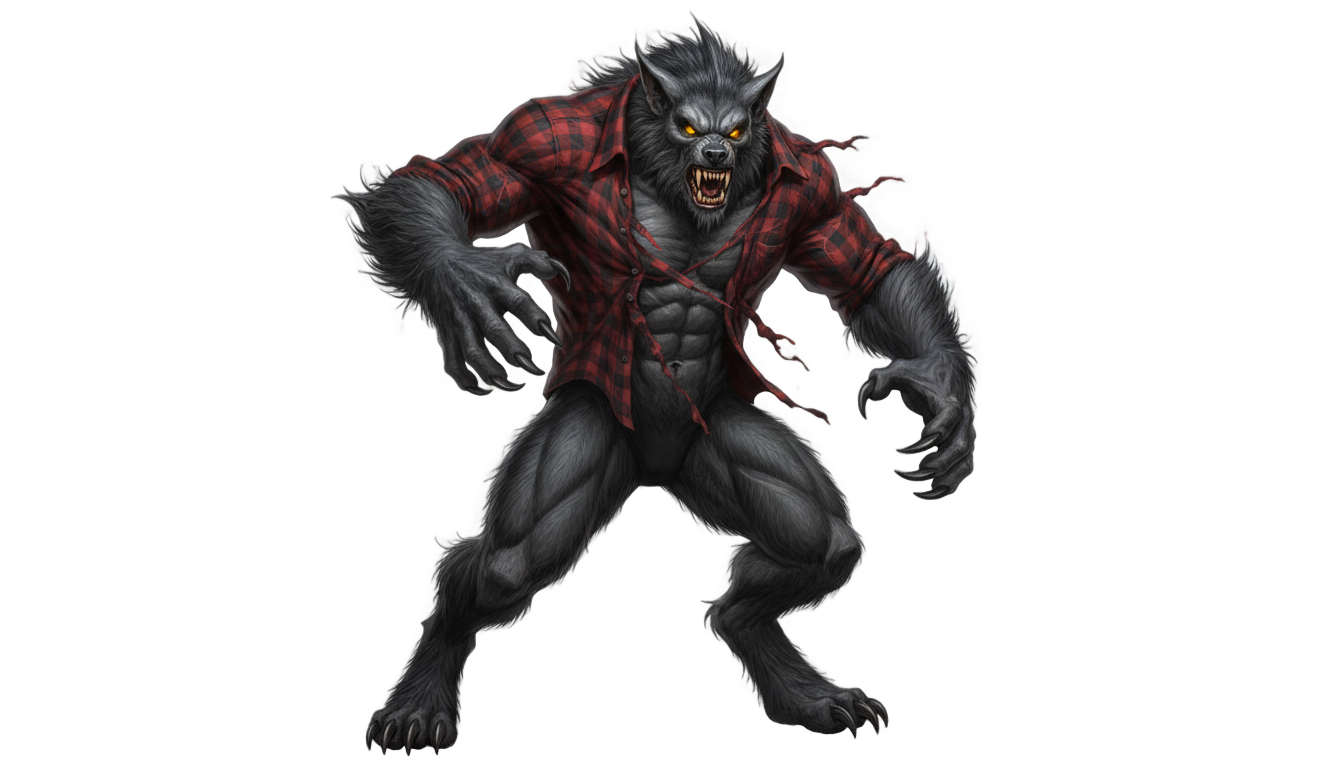 werewolf ripping shirt png PNG transparent background