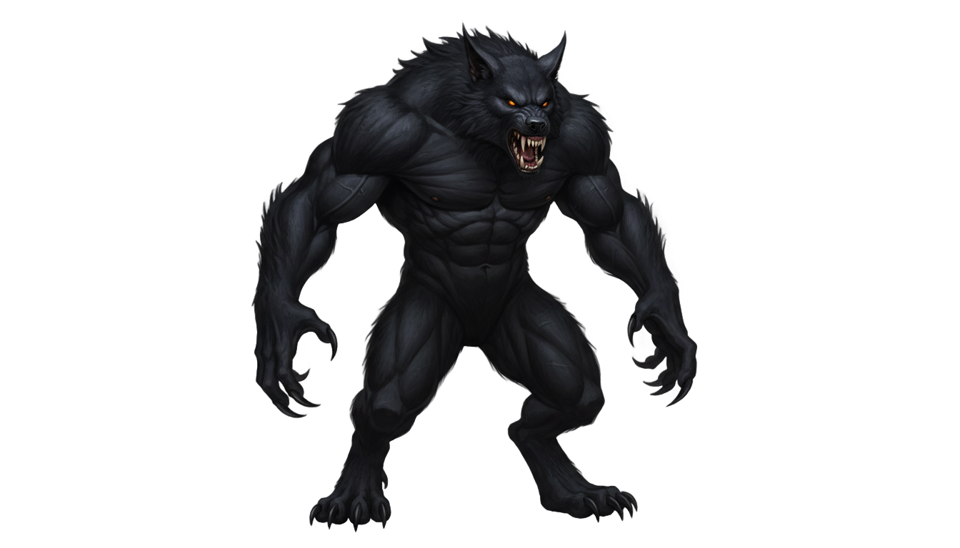 black werewolf png PNG transparent background