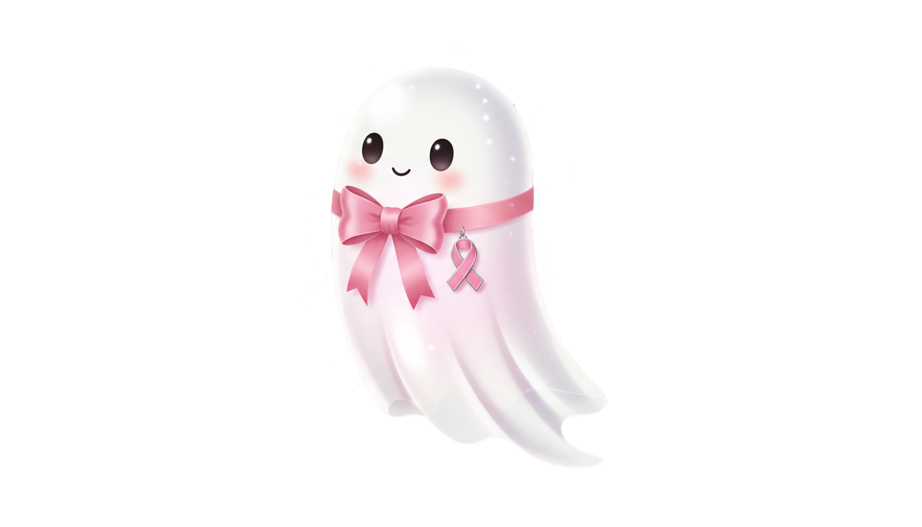in october we wear pink ghost png PNG transparent background