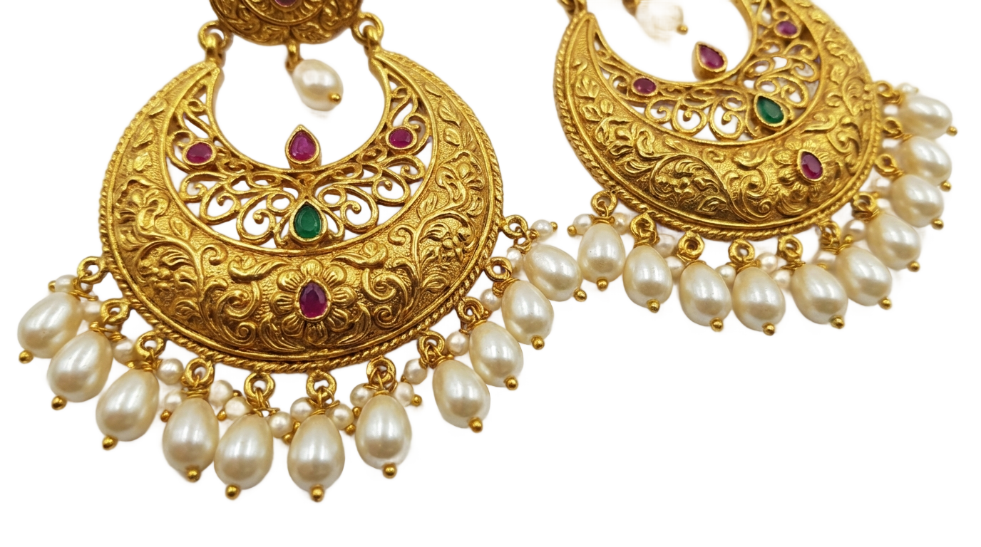 png chandbali earrings PNG transparent background