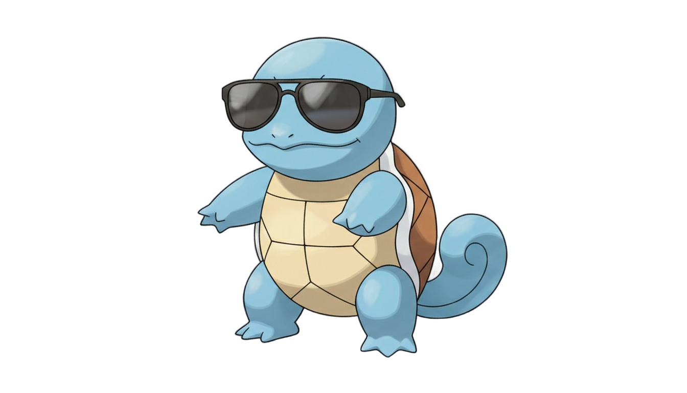 squirtle sunglasses png PNG transparent background