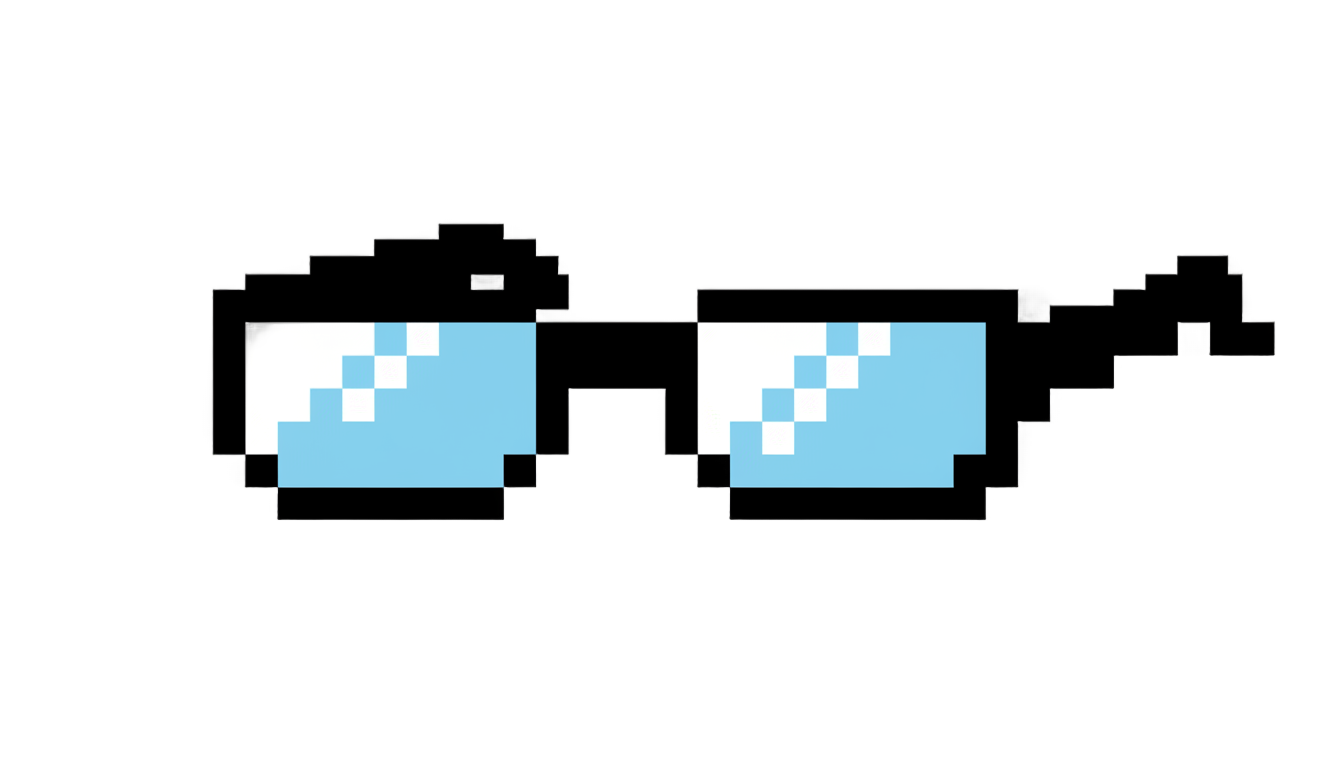 8 bit glasses png PNG transparent background