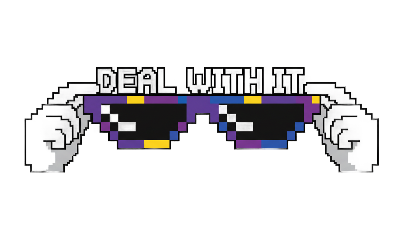 pixel glasses meme png PNG transparent background