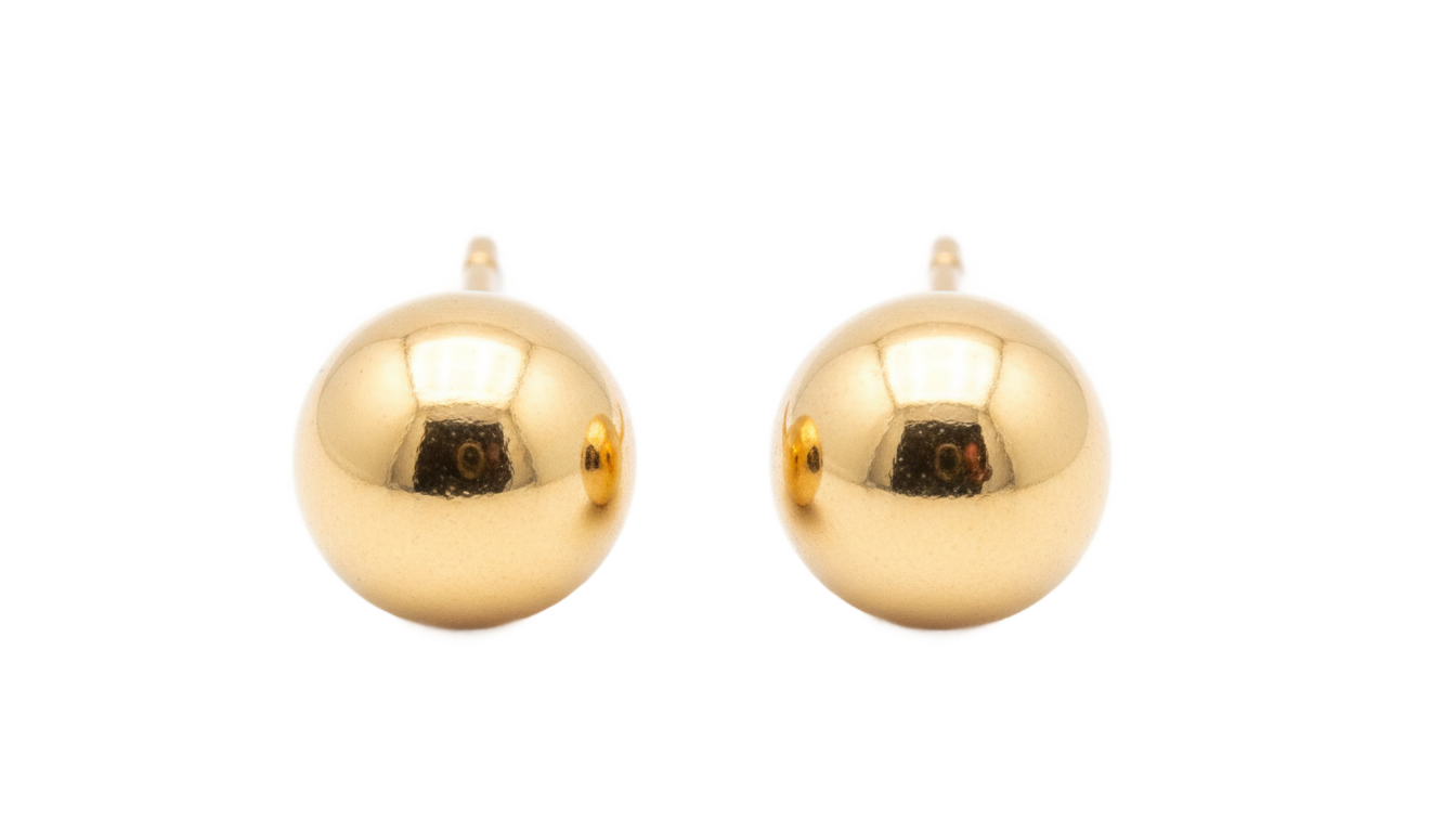 gold stud earrings png PNG transparent background