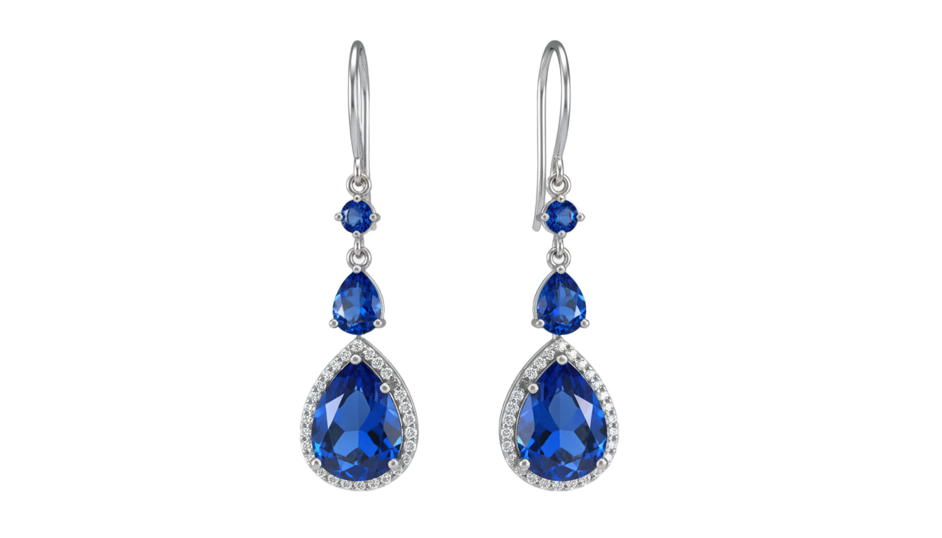 blue earrings png PNG transparent background