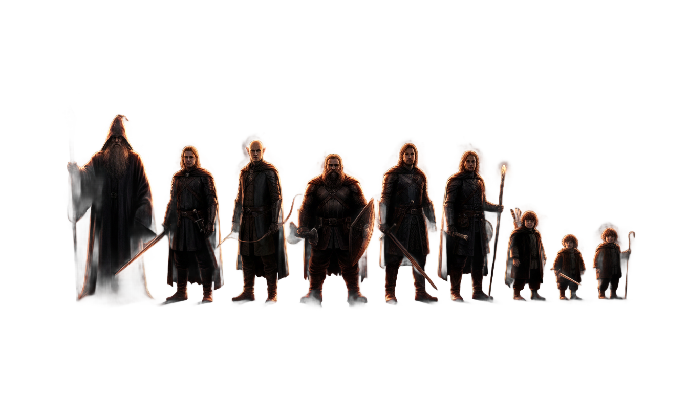 fellowship of the ring silhouette png PNG transparent background